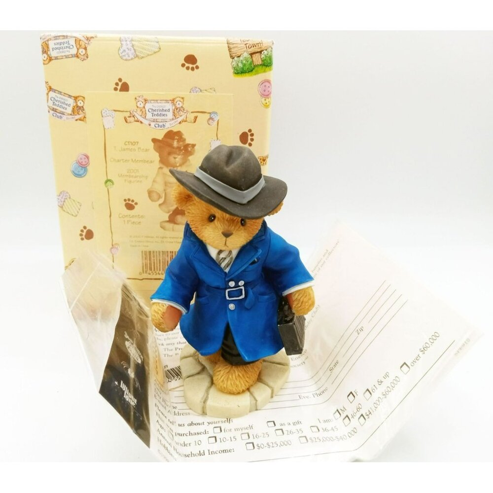 Cherished Teddies Club T James Bear Charter Membear 2001 CT107 Membership Figure